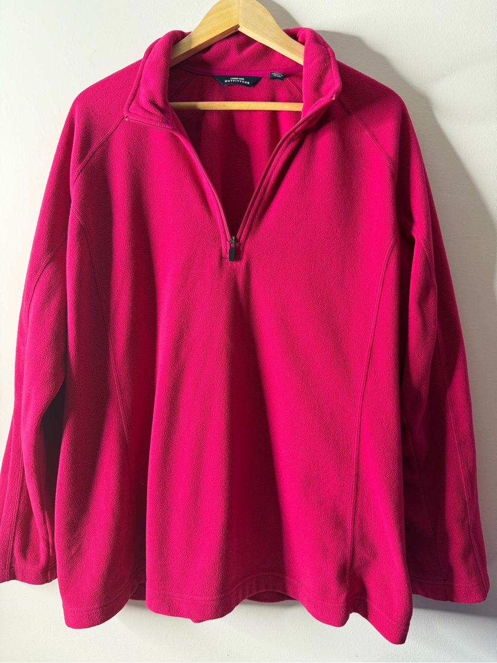 Lands' End Women's Bright Pink Half-Zip Fleece Pullover